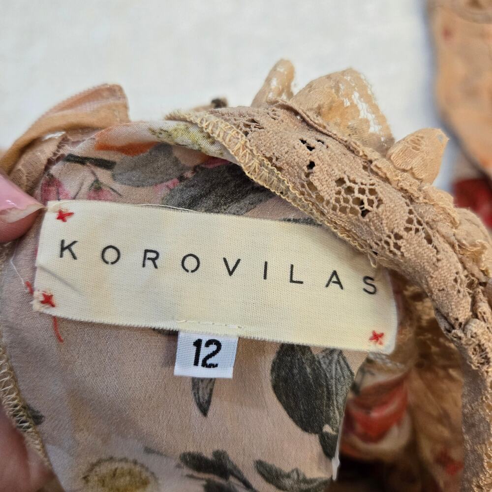 Koravilas Tessa Dress Floral Lace Cottagecore Coquette Dainty Boho Chic Sz 12 - Picture 5 of 14